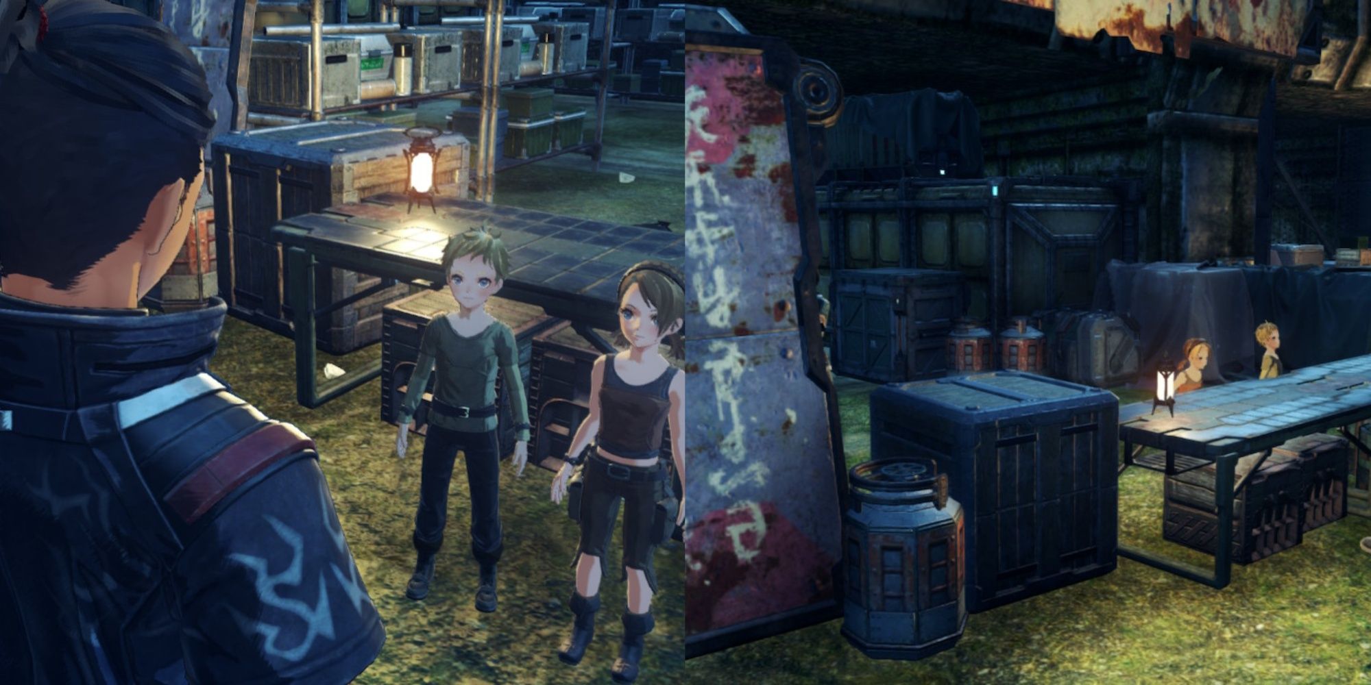 A collage of scenes from the Junior Workforce quest line, including Matthew, Finley, and Axel in Xenoblade Chronicles 3: Future Redeemed.