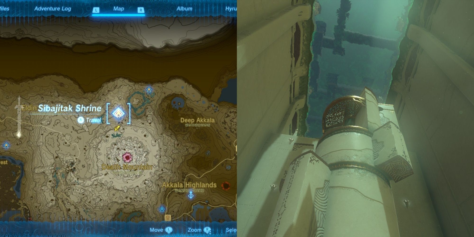 Sibajitak Shrine Map Location and Spinning Pillar In The Legend of Zelda Tears of the Kingdom