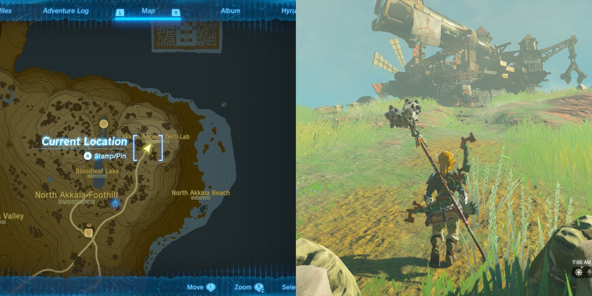 The Legend Of Zelda: Tears Of The Kingdom Link Runs To Akkala Ancient Tech Lab And Map Location