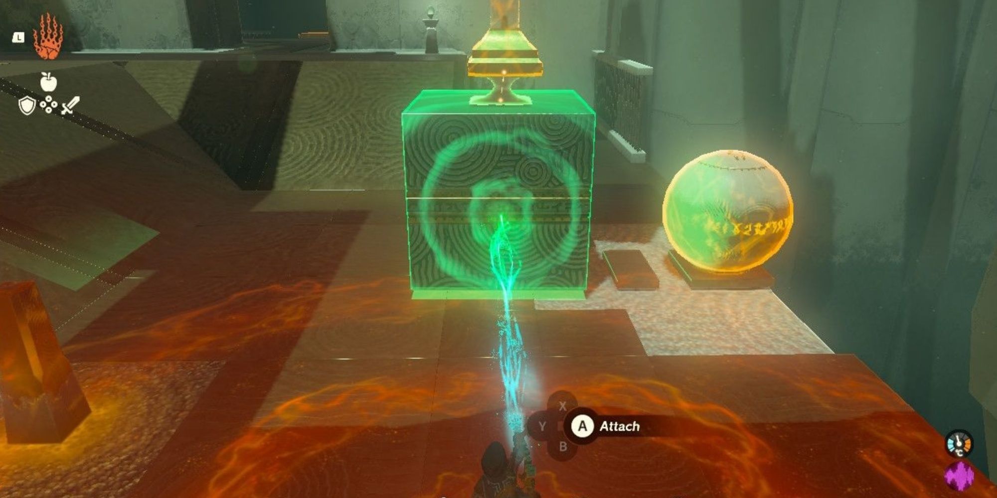 The legend of Zelda tears of the kingdom using ultrahand inside the Kamatukis Shrine