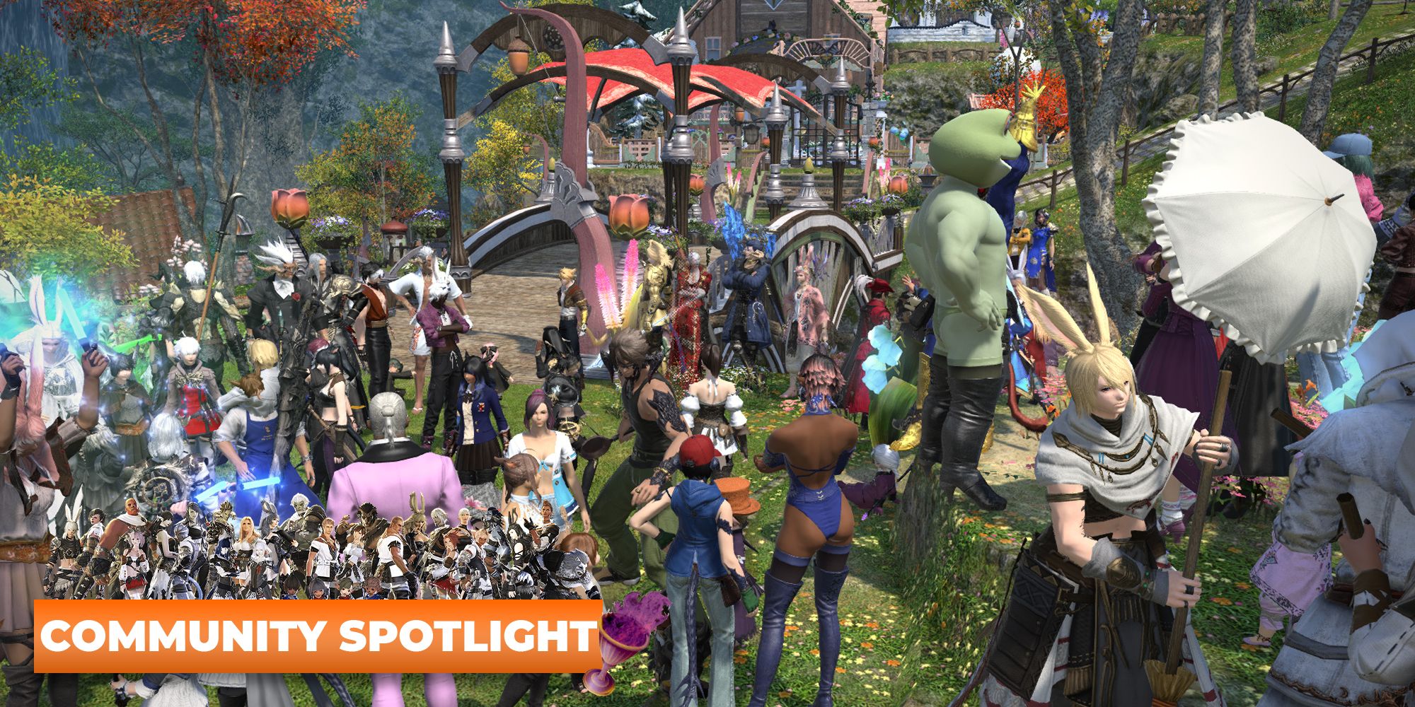 Crowds of players at LunarCon 2022 in Final Fantasy 14.