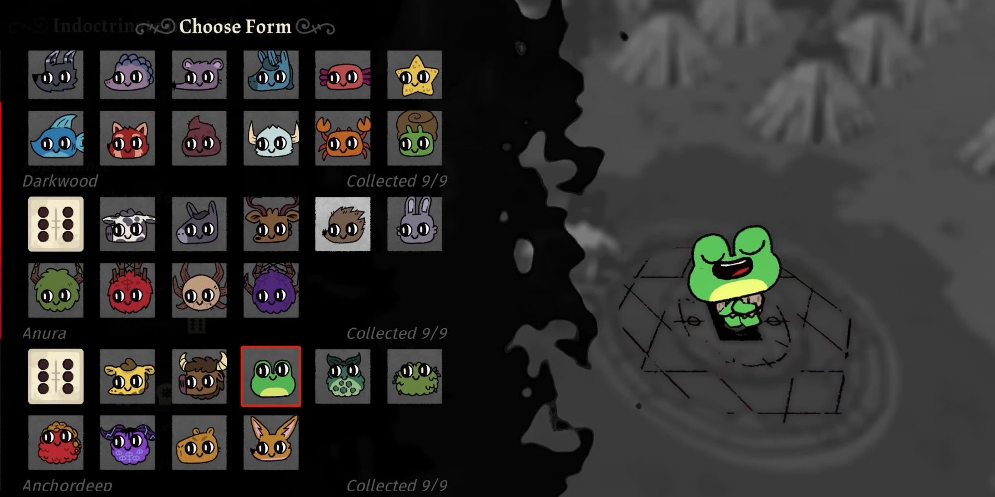 Cult of the Lamb Frog Follower before indoctrination