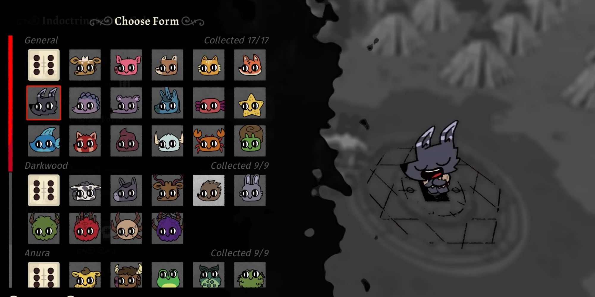 Cult of the Lamb Wolf Follower before indoctrination