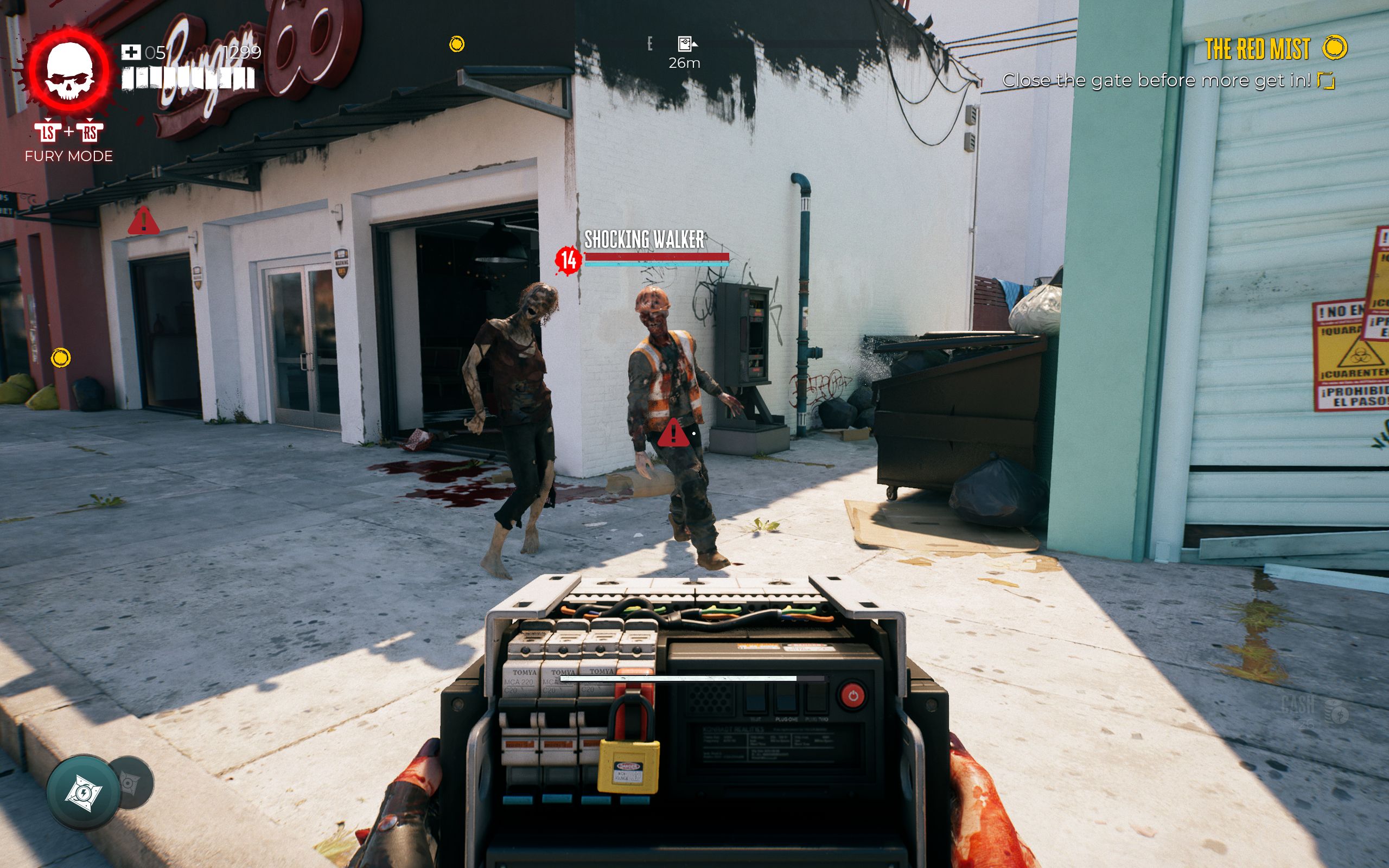 Dead Island 2 Blue Crab Circuit Breaker in the player's hand