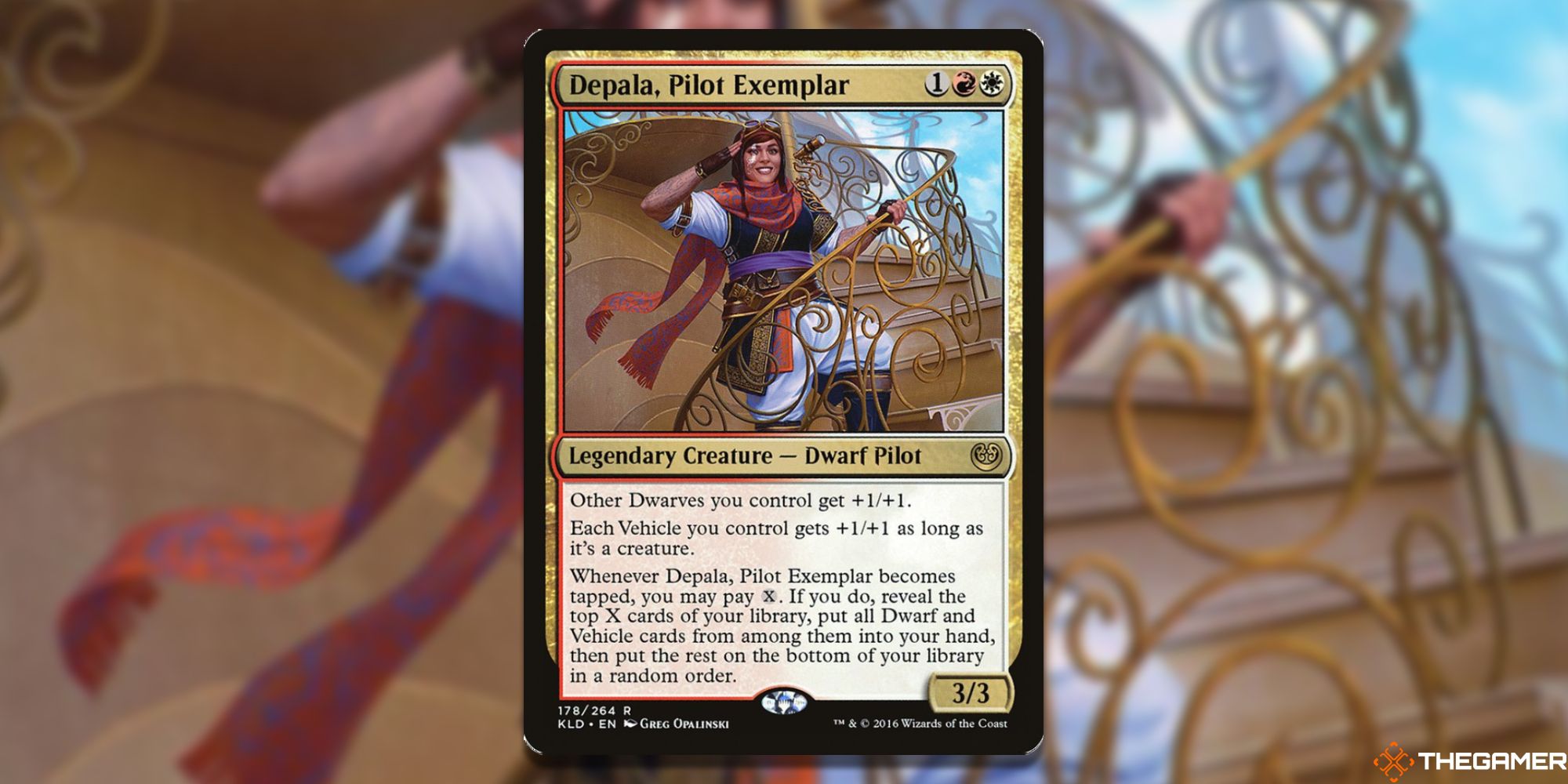 Image of the Depala, Pilot Exemplar card in Magic: The Gathering, with art by Greg Opalinski