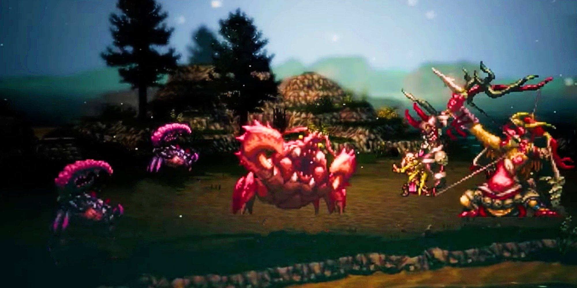 Desert Apeking 3 taking out the party's enemies - Octopath Traveler 2