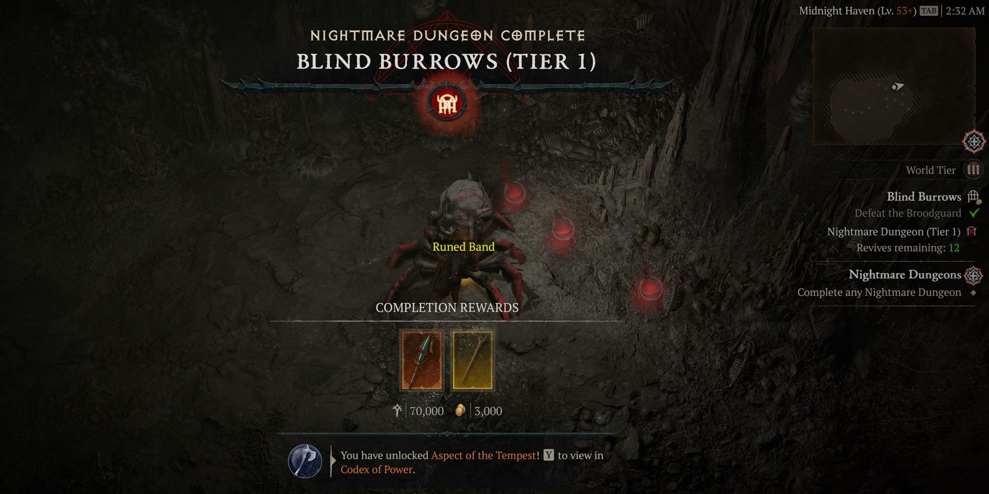 Diablo 4 Nightmare Dungeon Completion Rewards