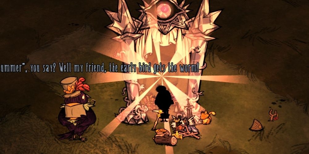 Don't Starve Together Wickerbottom Arriving In The Constant Through Florid Postern With Cawnival