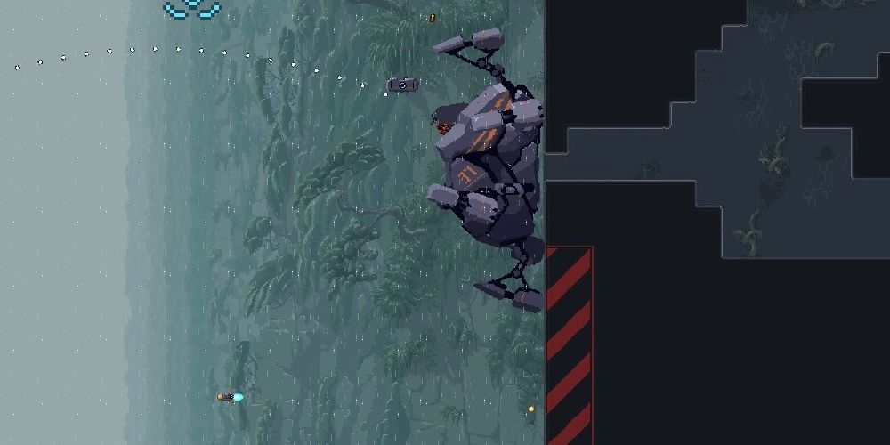 The Robospider runs out of the area marked for a big tentacled punch
