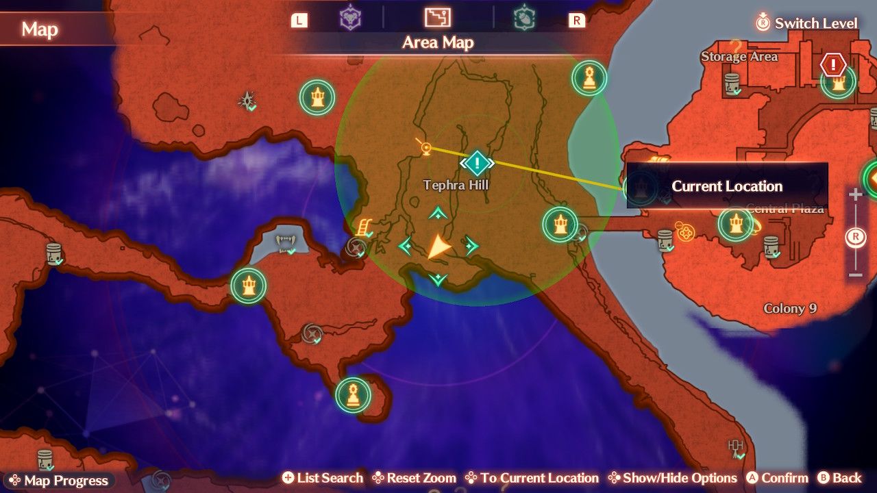 The location of a Dance Apple on the map in Xenoblade Chronicles 3: Future Redeemed.