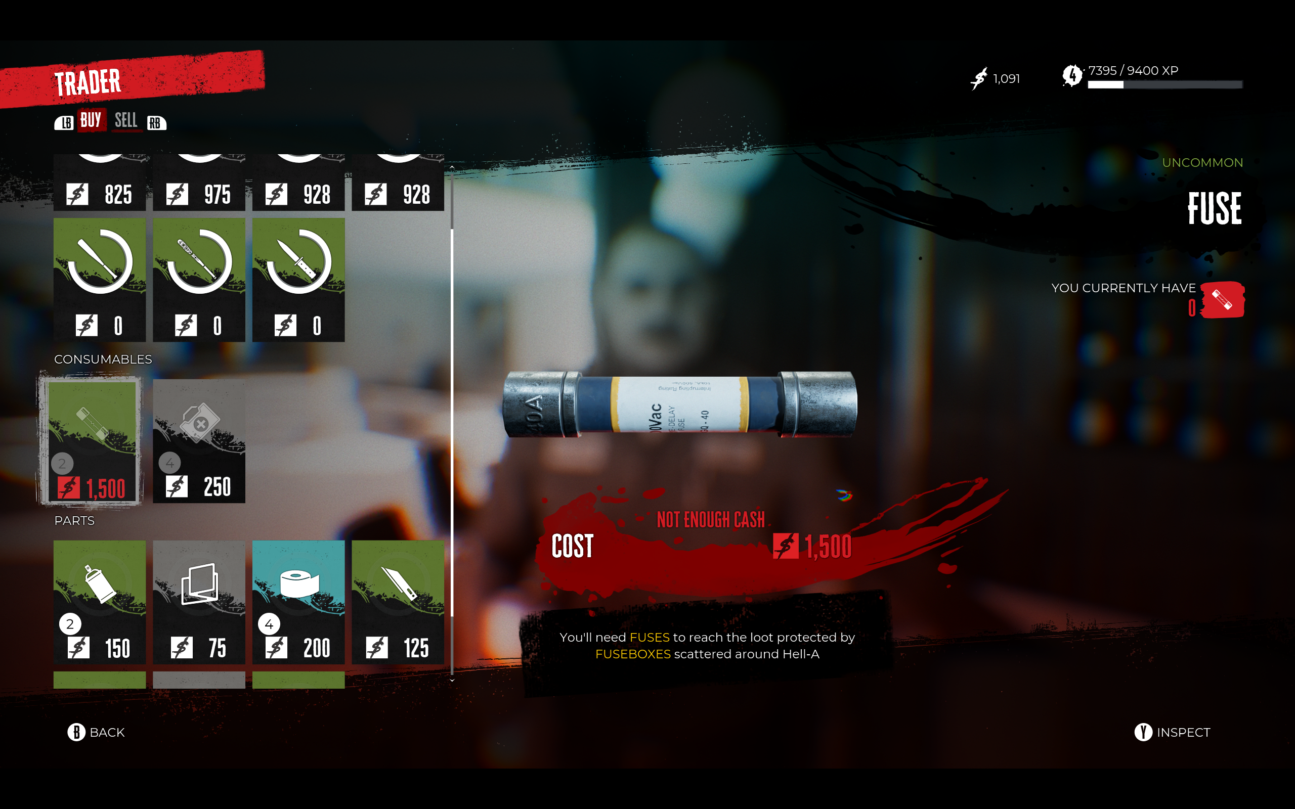 Dead Island 2 Fuse in Trader Inventory