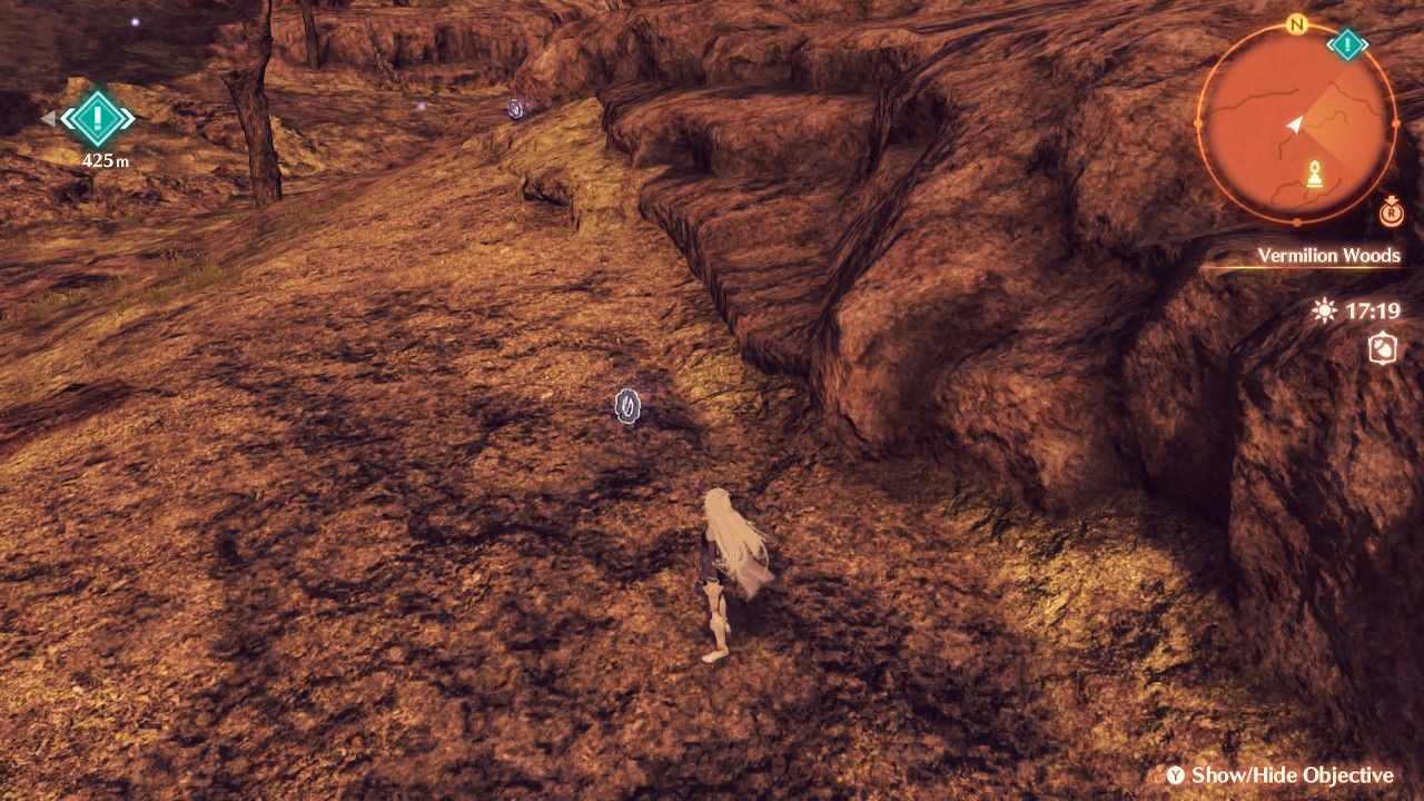 A runs through Aionios to collect some items in Xenoblade Chronicles 3: Future Redeemed.
