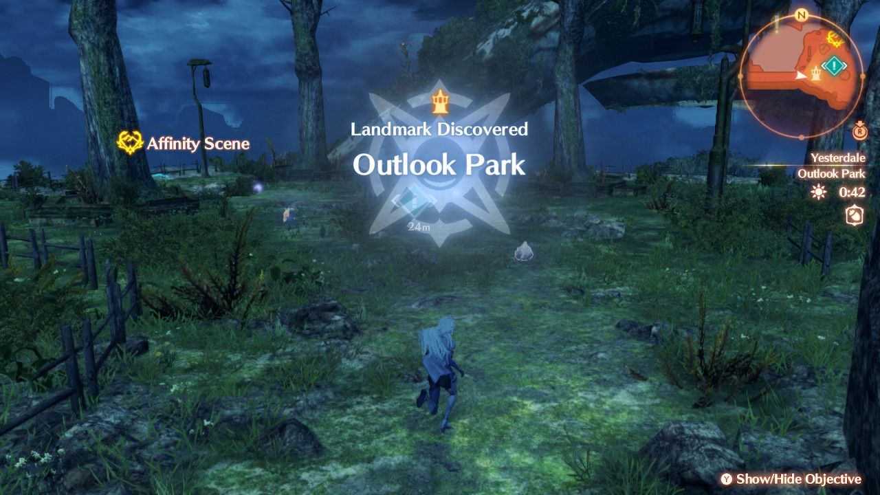 A discovers the Outlook Park Landmark in Xenoblade Chronicles 3: Future Redeemed.