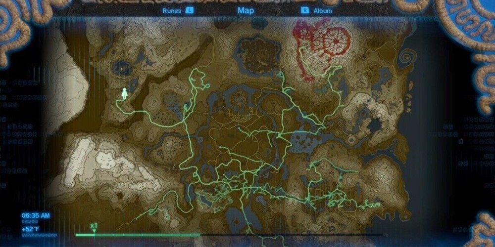 Hero's Path displayed on Breath of the Wild's map