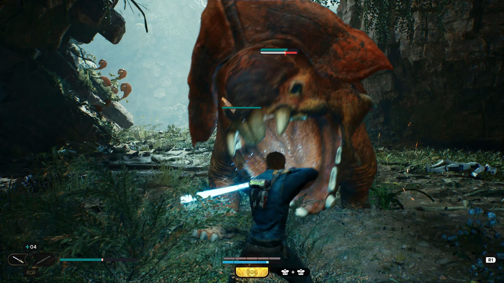Jedi Survivor, Reach The Forest Array, Fighting the Bilemaw