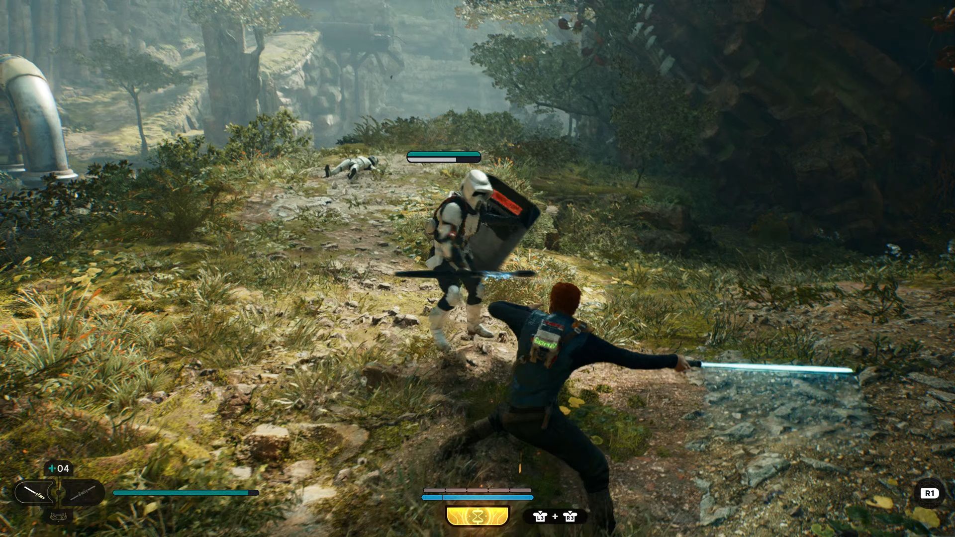 Jedi Survivor, Reach The Forest Array, Fighting the Stormtrooper with the shield