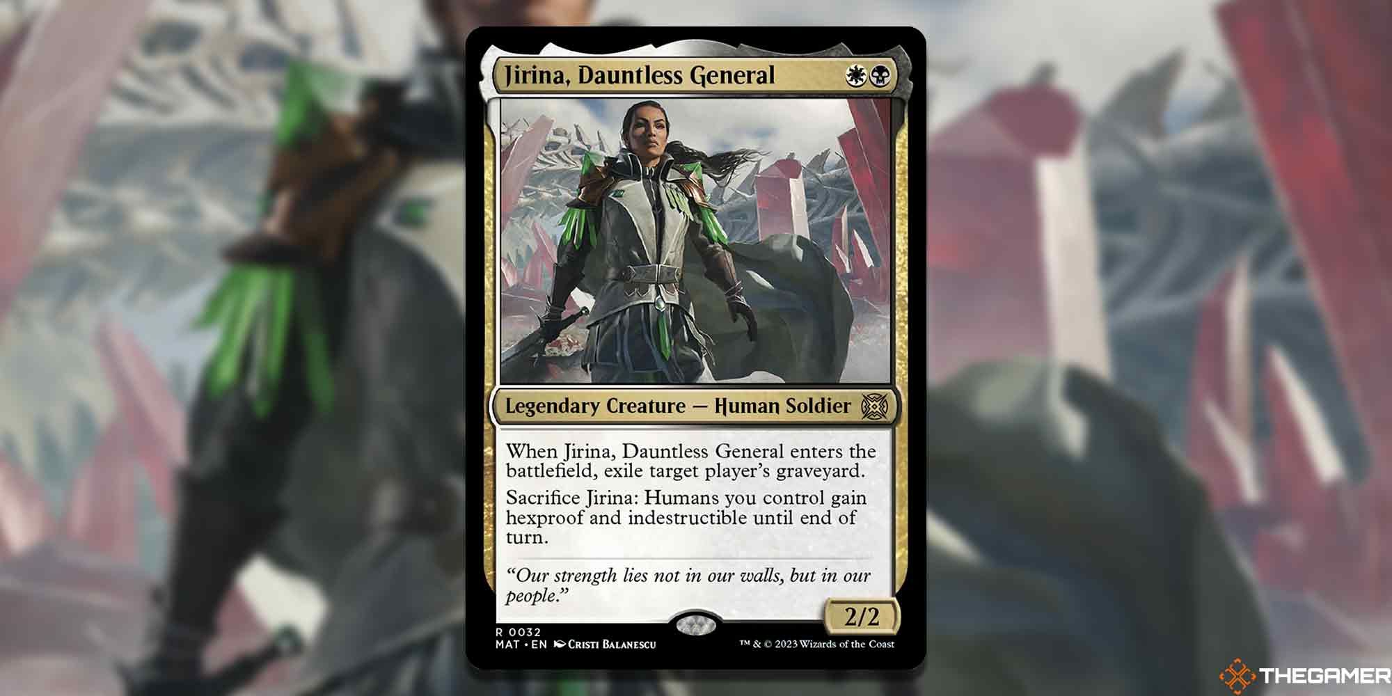 Jirina, Dauntless General card and artwork in Magic: The Gathering.