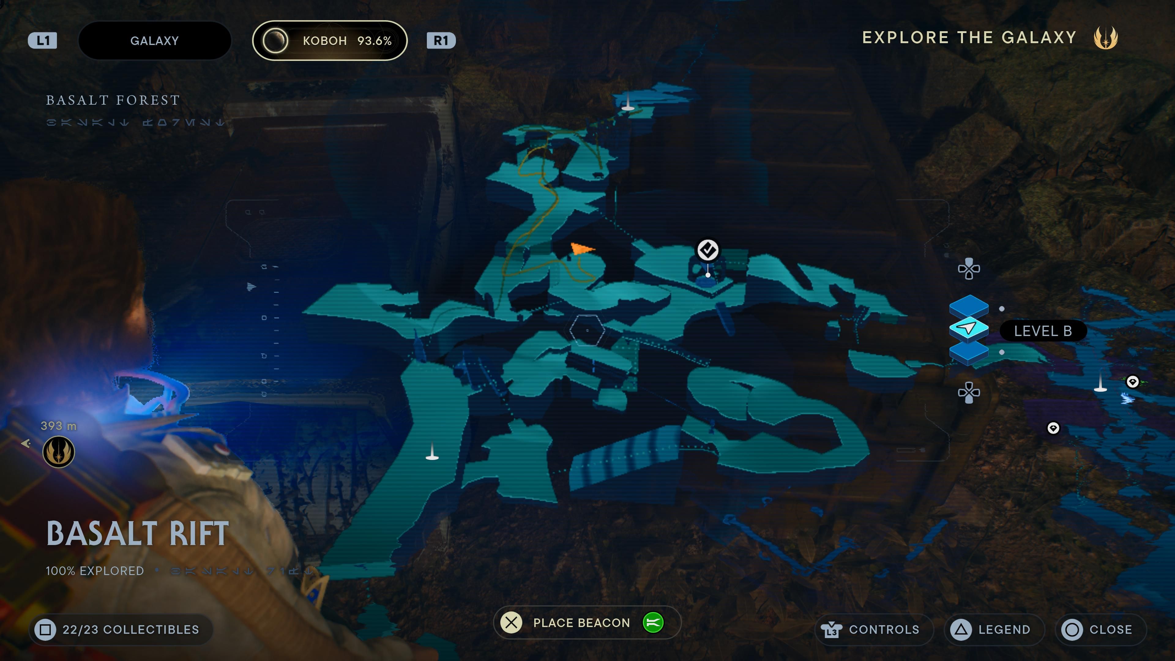 Kal at a BD-1 Scan location for a crate in Jedi Survivor