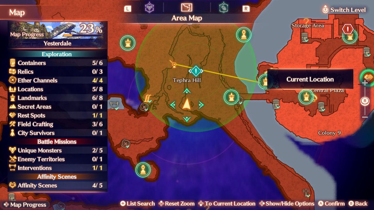 The location of a Dance Apple on the map in Xenoblade Chronicles 3: Future Redeemed.