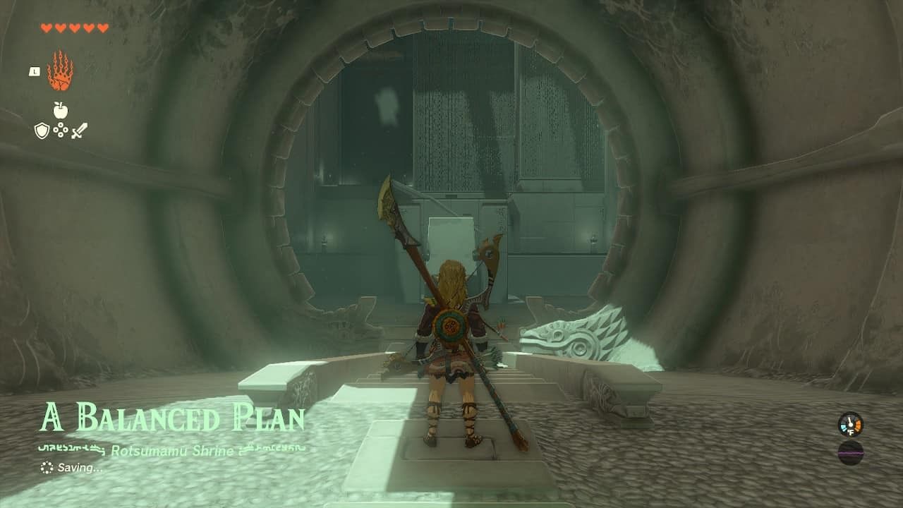 link entering rotsumamu shrine in the gerudo canyon by the yiga clan hideout a balanced plan shrine guide
