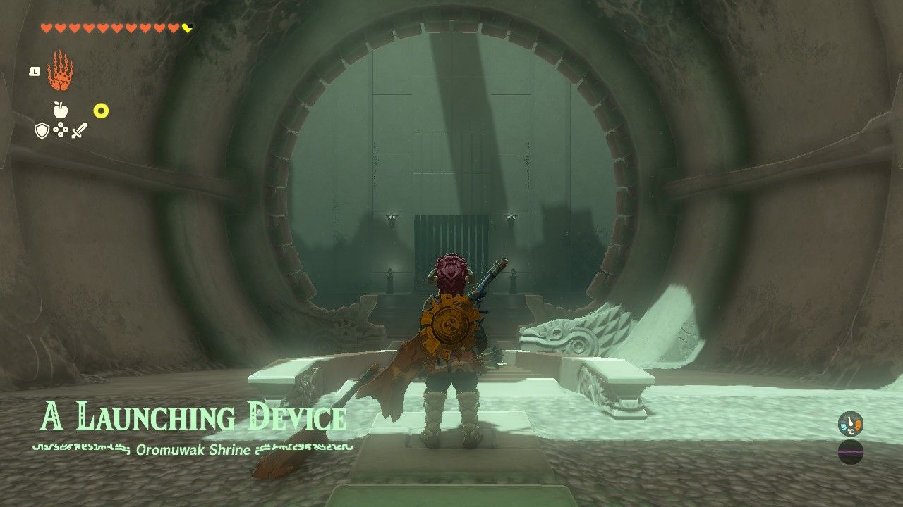 Link entering the Oromuwak Shrine in The Legend of Zelda Tears of the Kingdom