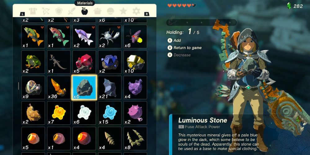 link holding luminous stone in zelda tears of the kingdom