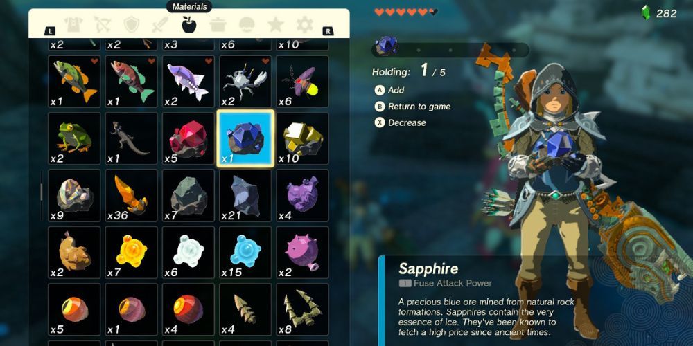 link holding sapphire in zelda tears of the kingdom