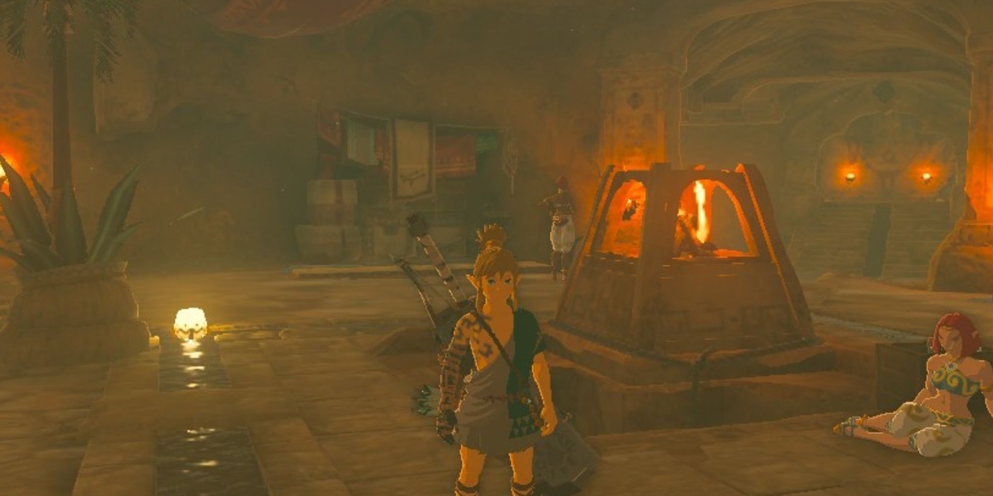 Link in Gerudo Shelter in Tears of the Kingdom
