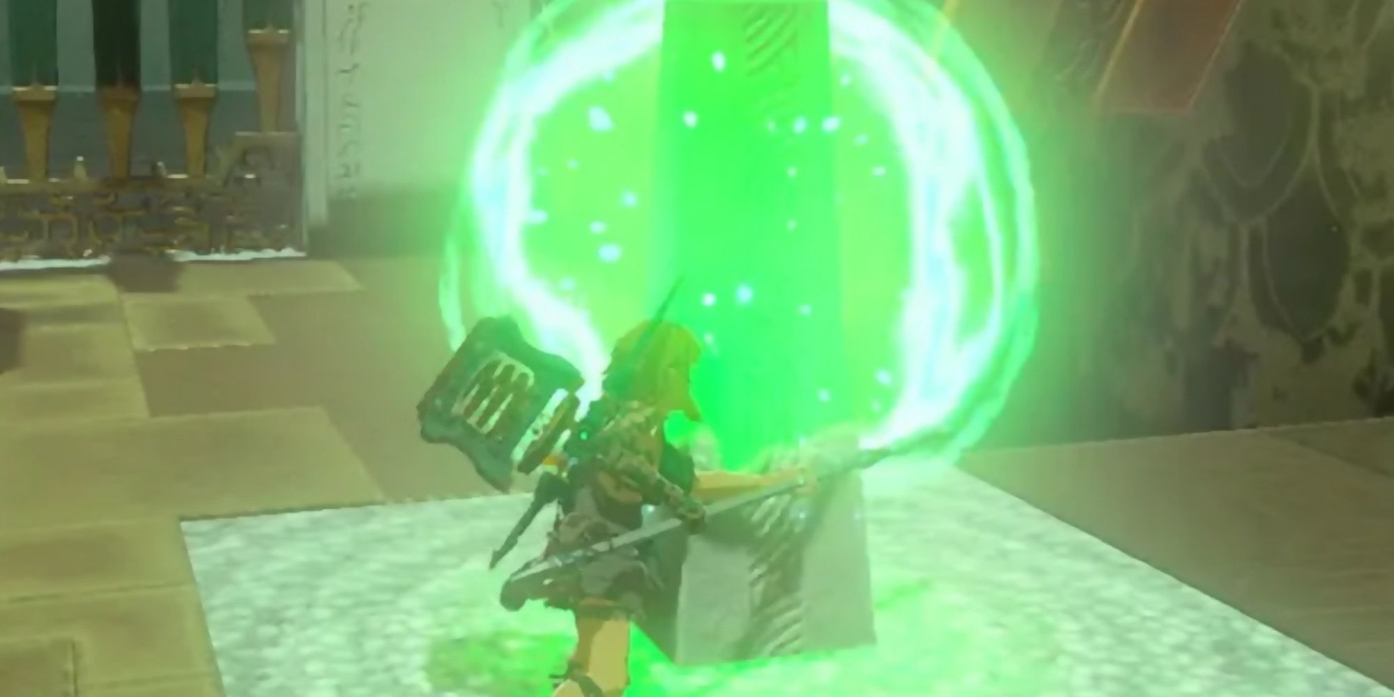 Link in the Riogok Shrine from Legend of Zelda: Tears of the Kingdom