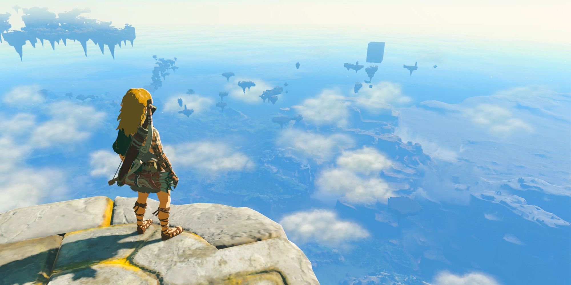 Link on a Sky Island in Tears of the Kingdom 