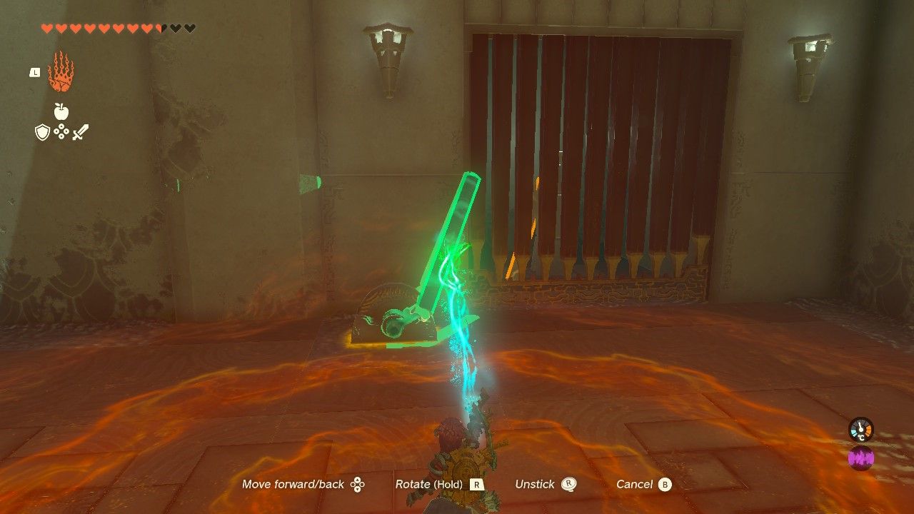 Link pulling a lever with Ultrahand in The Legend of Zelda Tears of the Kingdom