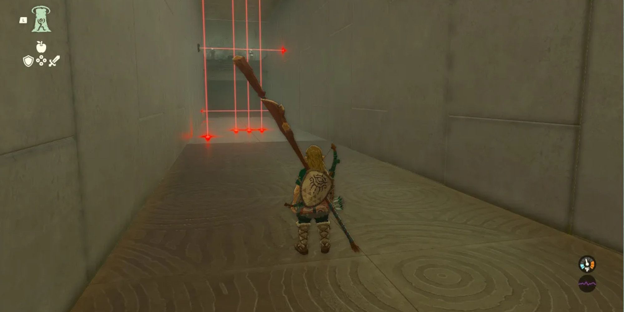 Link standing in an underground path in the Orochium Shrine in Legend of Zelda: Tears of the Kingdom