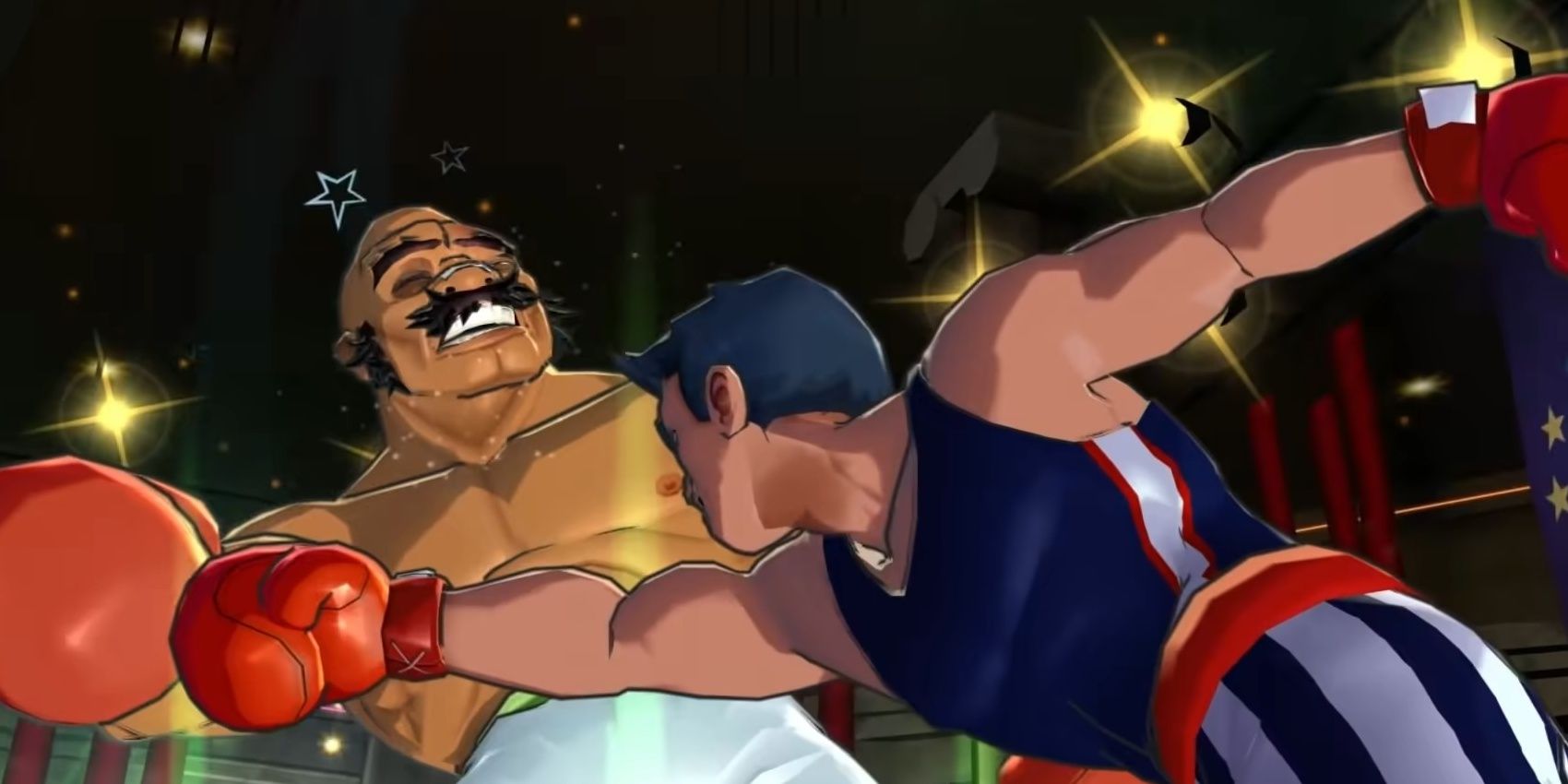 Little Mac knocking out Bald Bull in Punch Out Wii.
