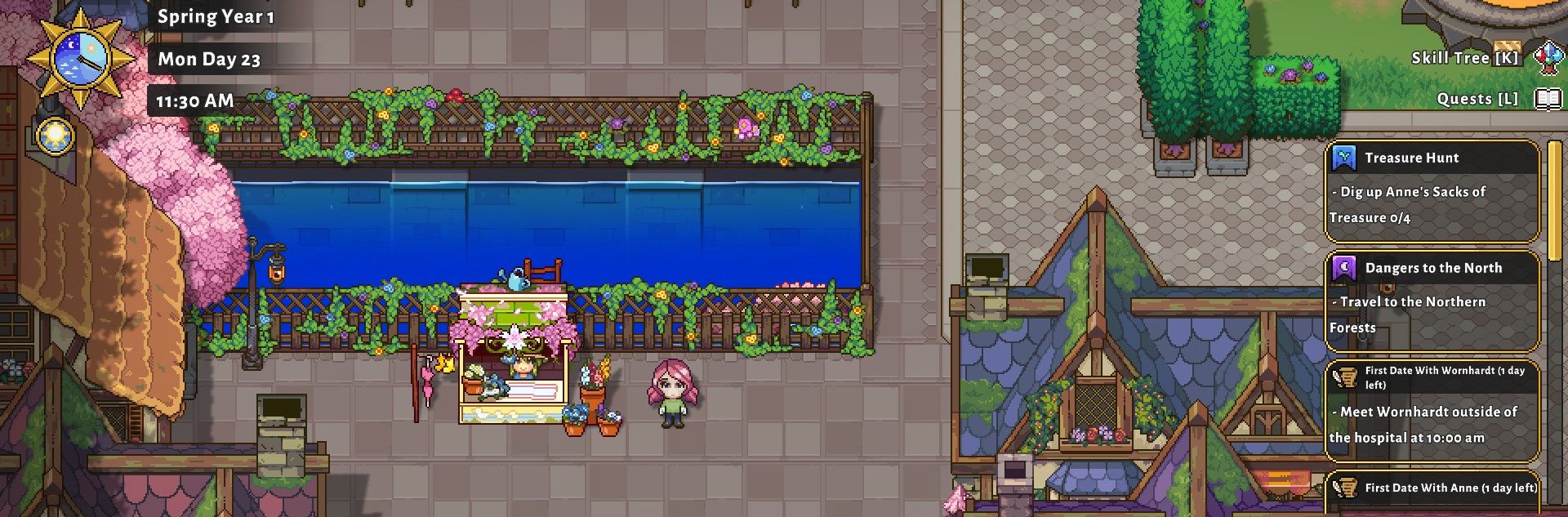 location of blossom's seasonal shop in sun haven, where you can buy seasonal goods like pets