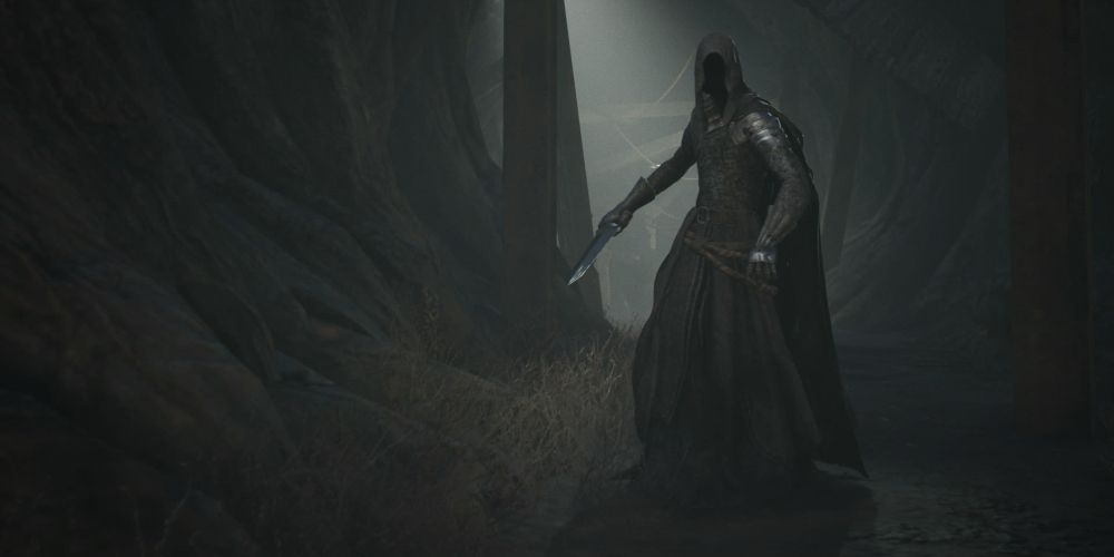 a nazgul with morgul blade drawn in the lord of the rings: gollum