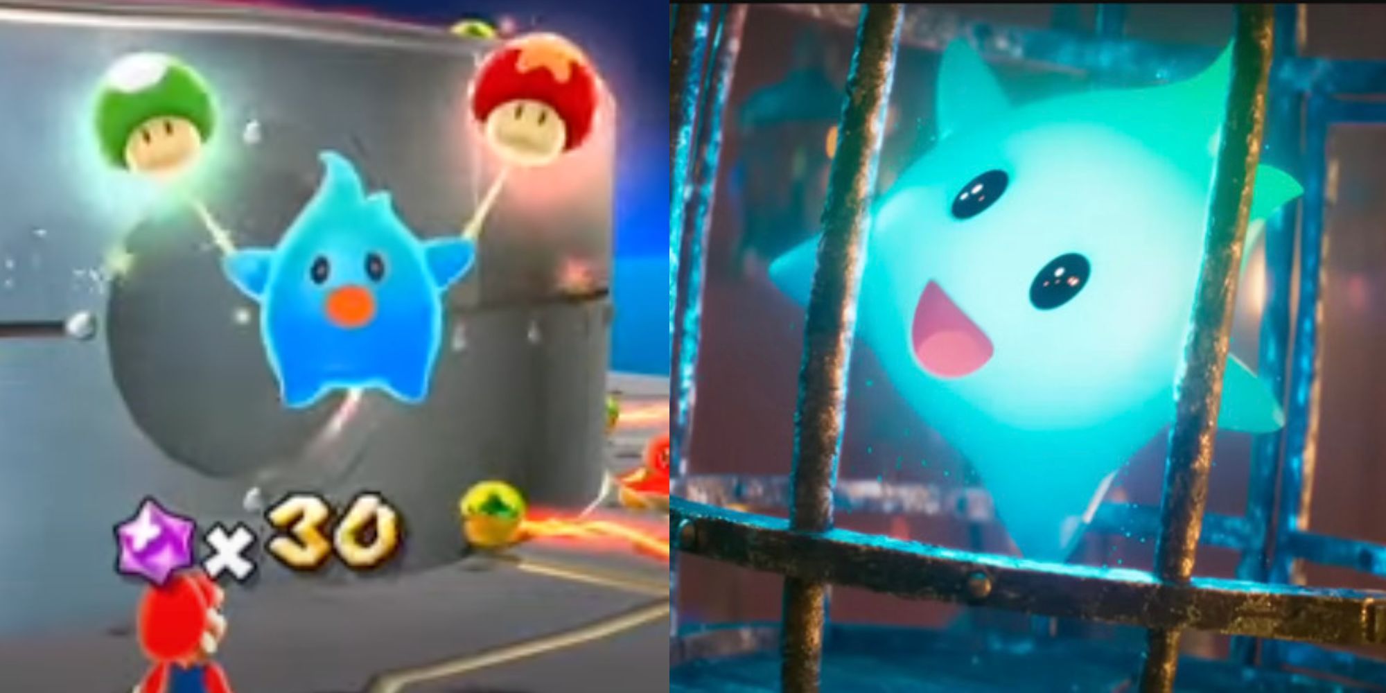 Lumalee in Super Mario Galaxy 1; Lumalee in Cage in the New Super Mario Bros Movie