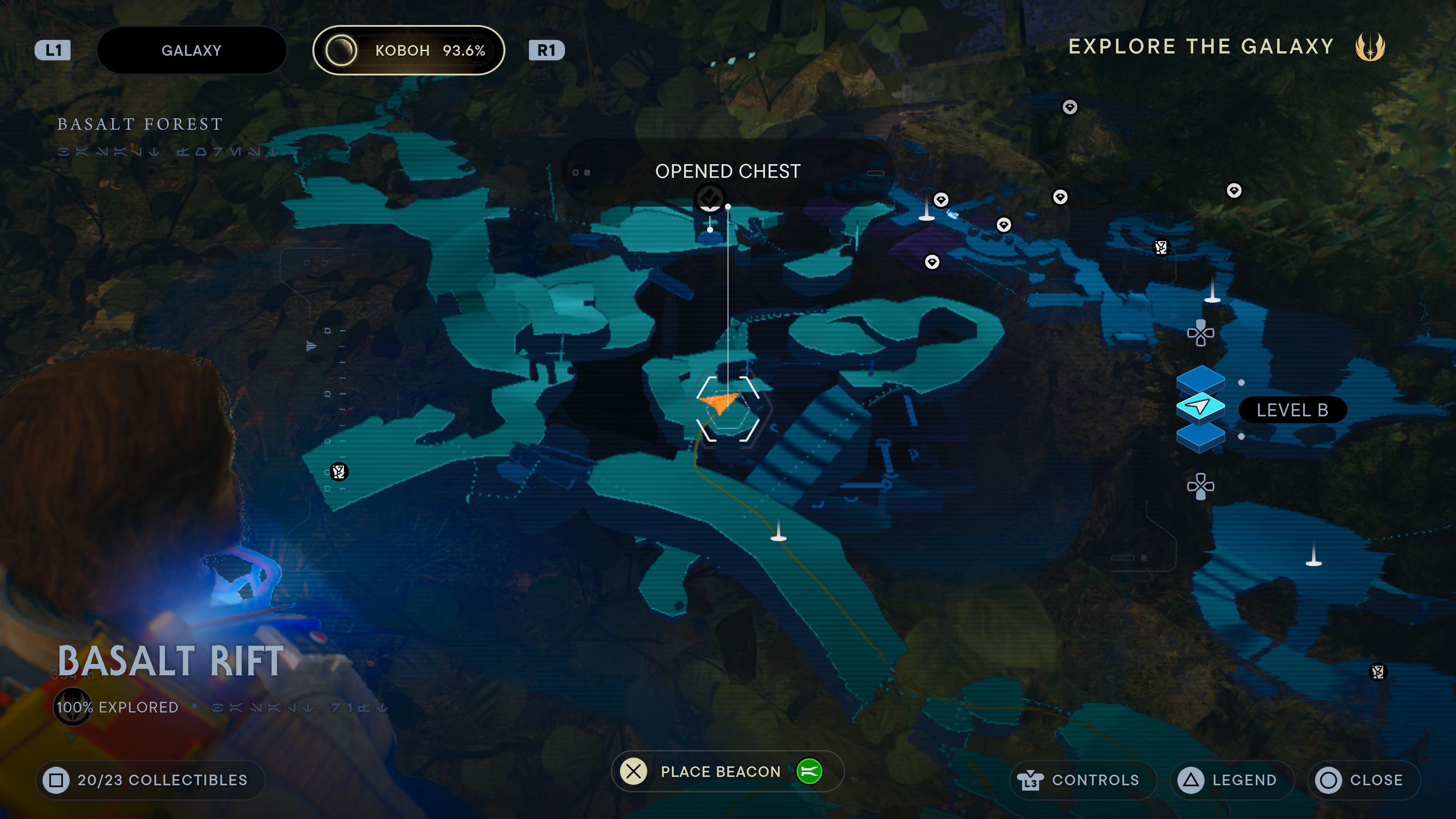 Map location of a BD-1 Scan for a hunk of metal in Basalt Rift in Jedi Survivor