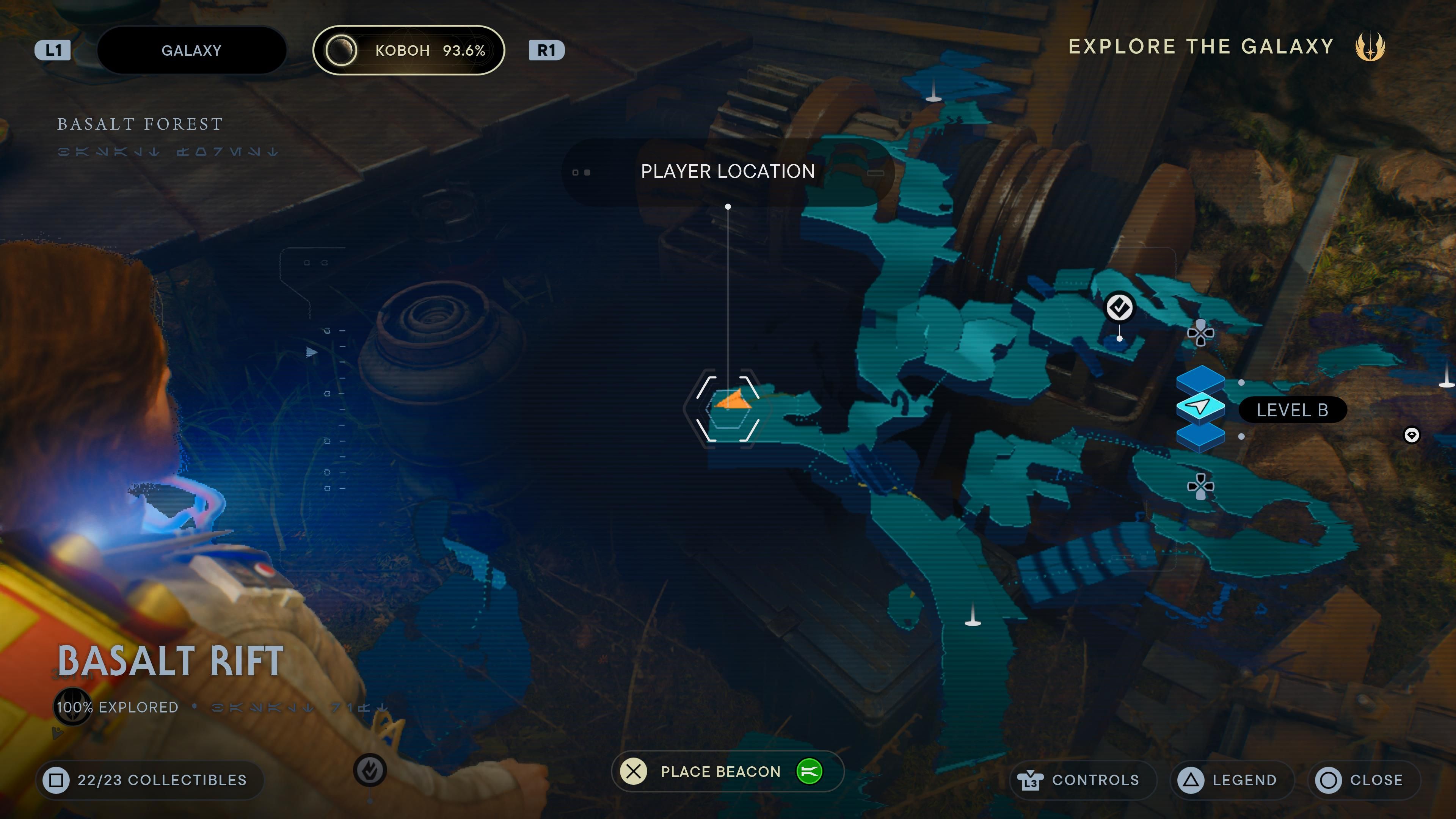 Map location of a BD-1 scan near Tao's camp in Jedi Survivor