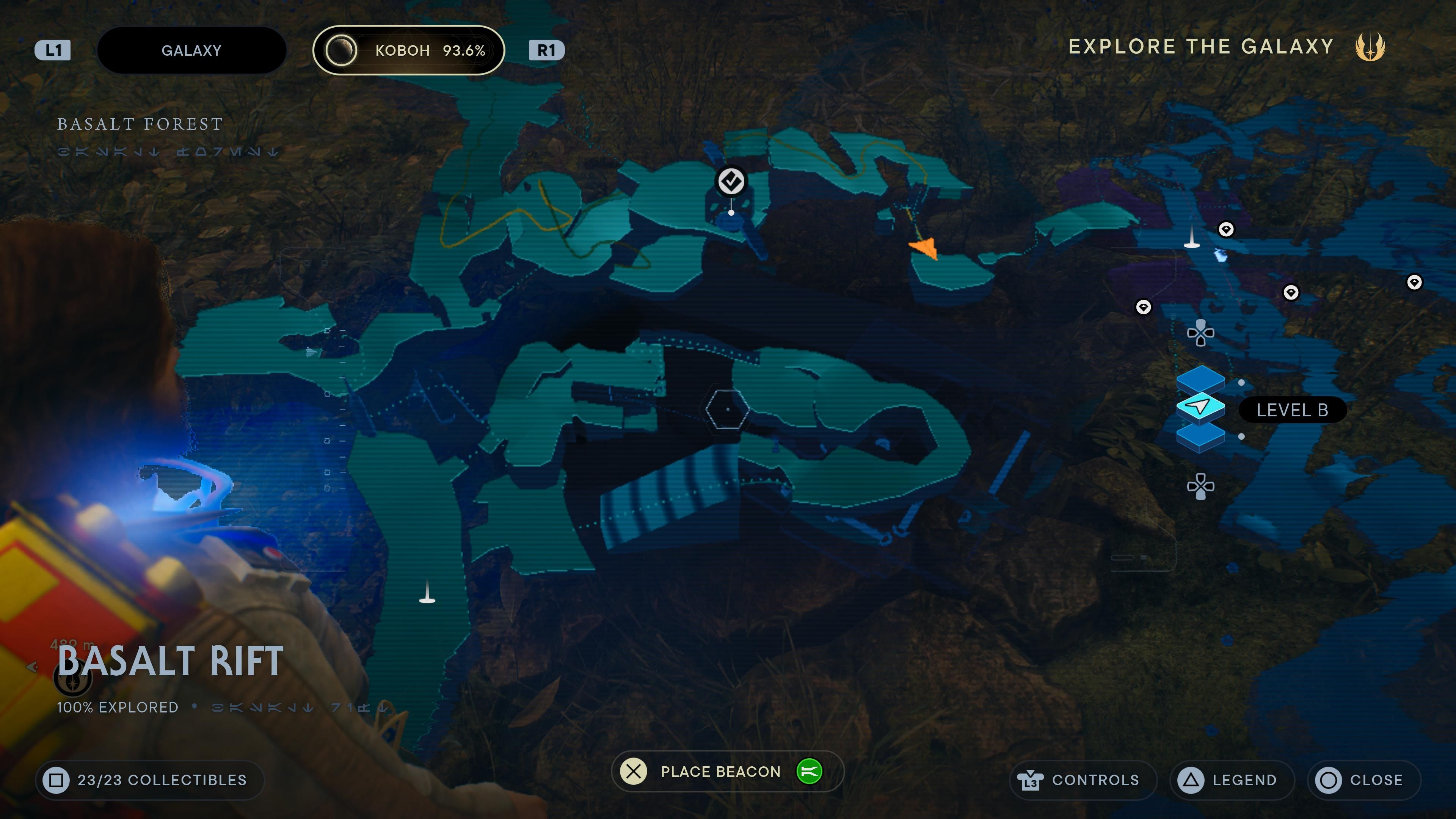 Map location of a BD-1 scan of Koboh Matter in Jedi Survivor
