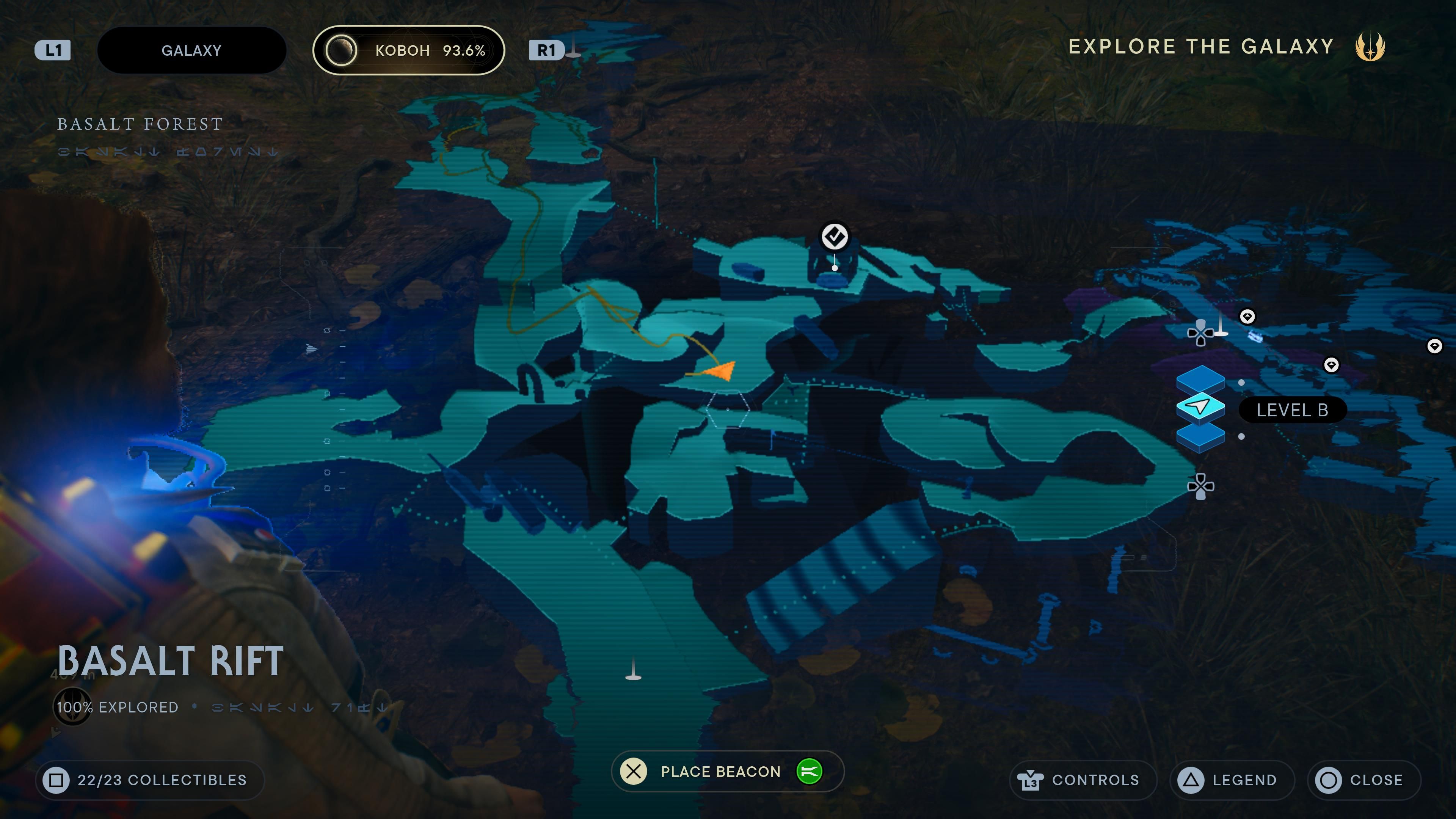 Map location of a Priorite shard on a Scavenger Droid in Jedi Survivor