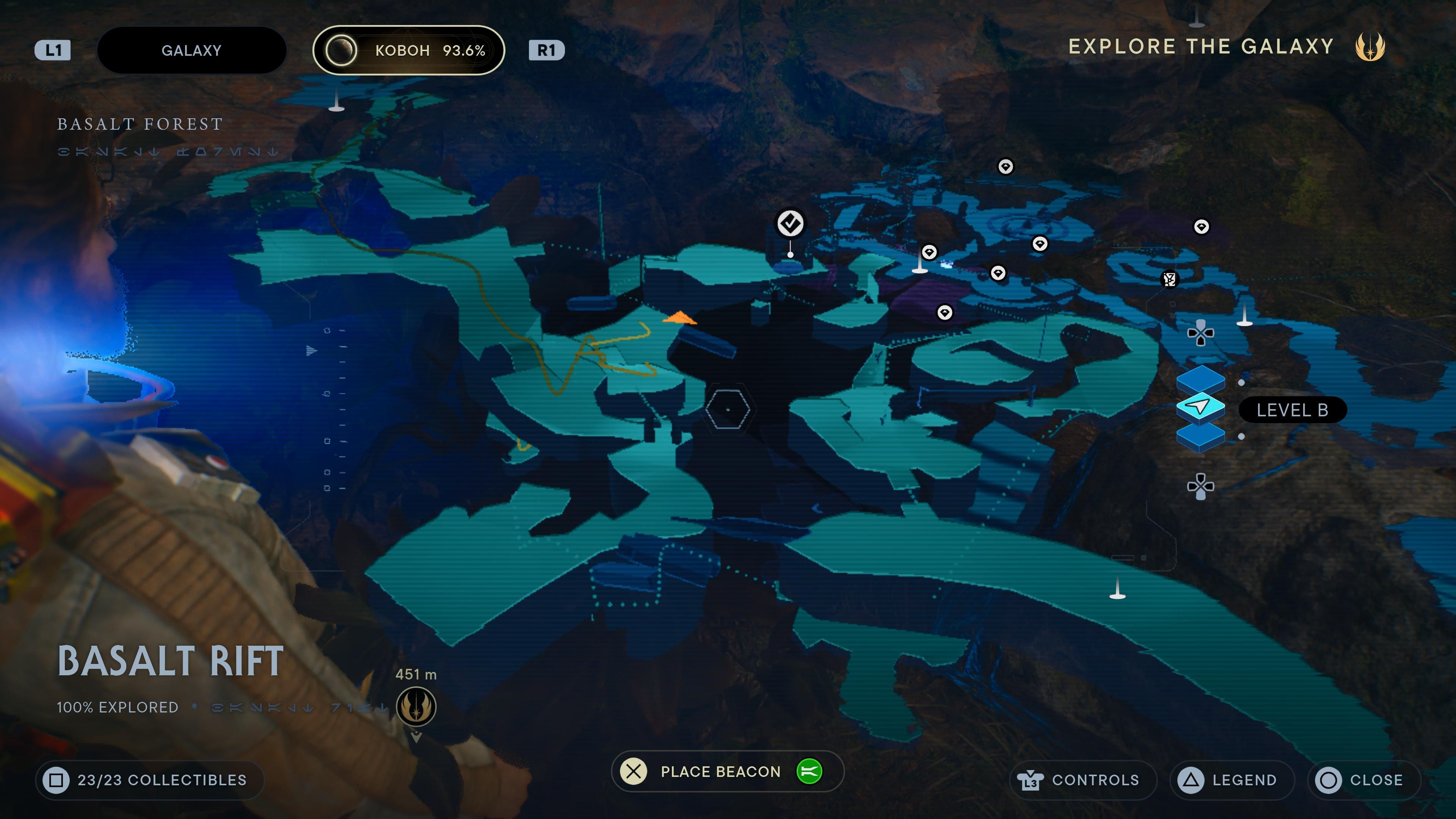 Map location of a seed pod near Bilemaw in Jedi Survivor