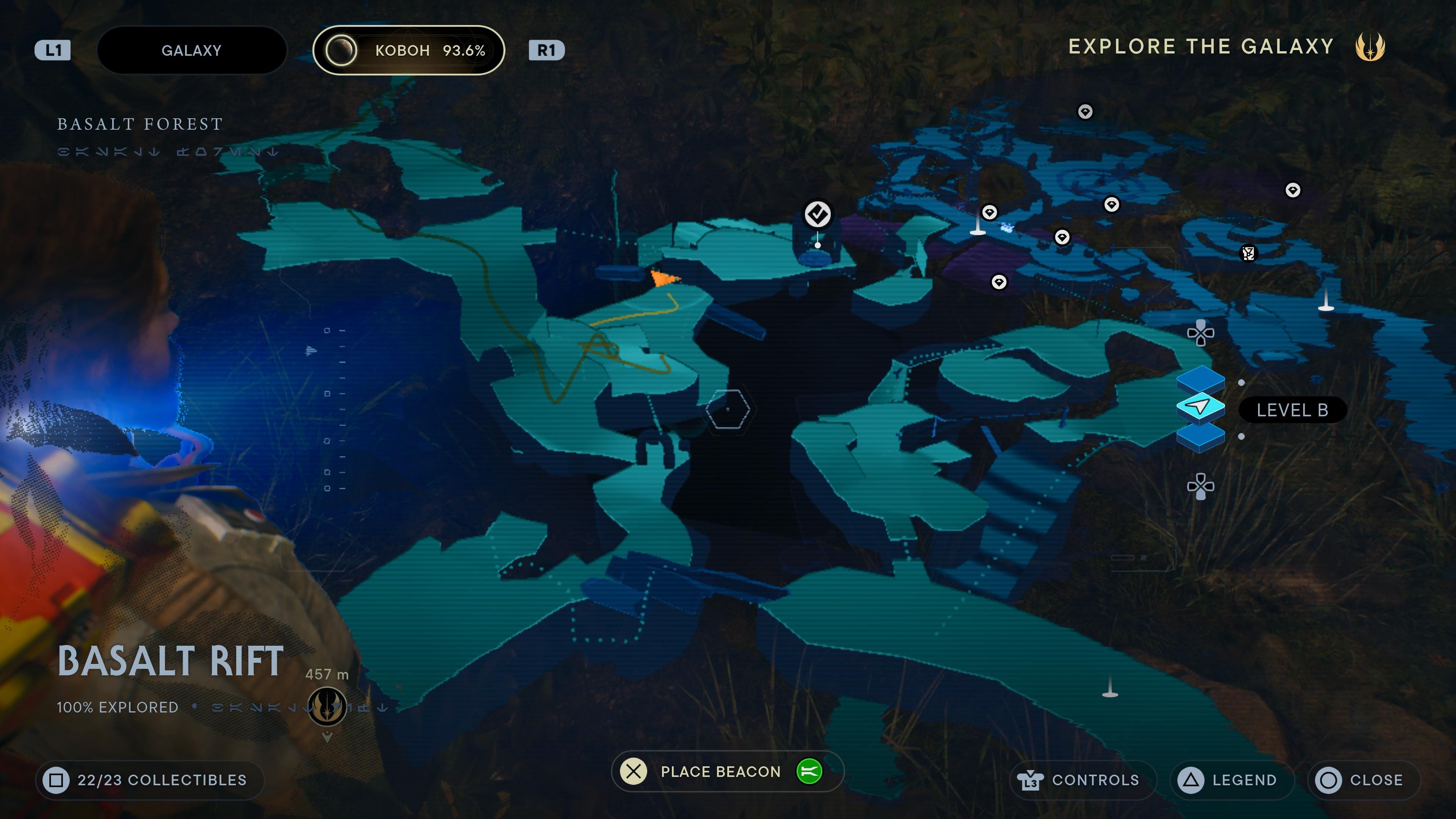 Map location of another seed pod near the Bilemaw in Jedi Survivor