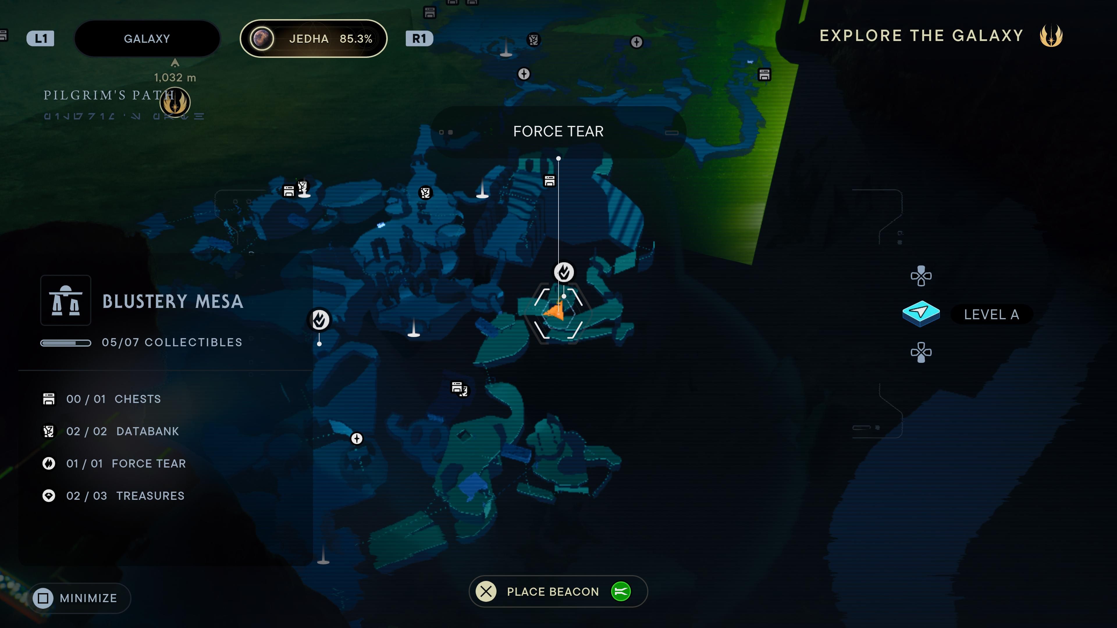 Map of Blustery Mesa in Jedi Survivor