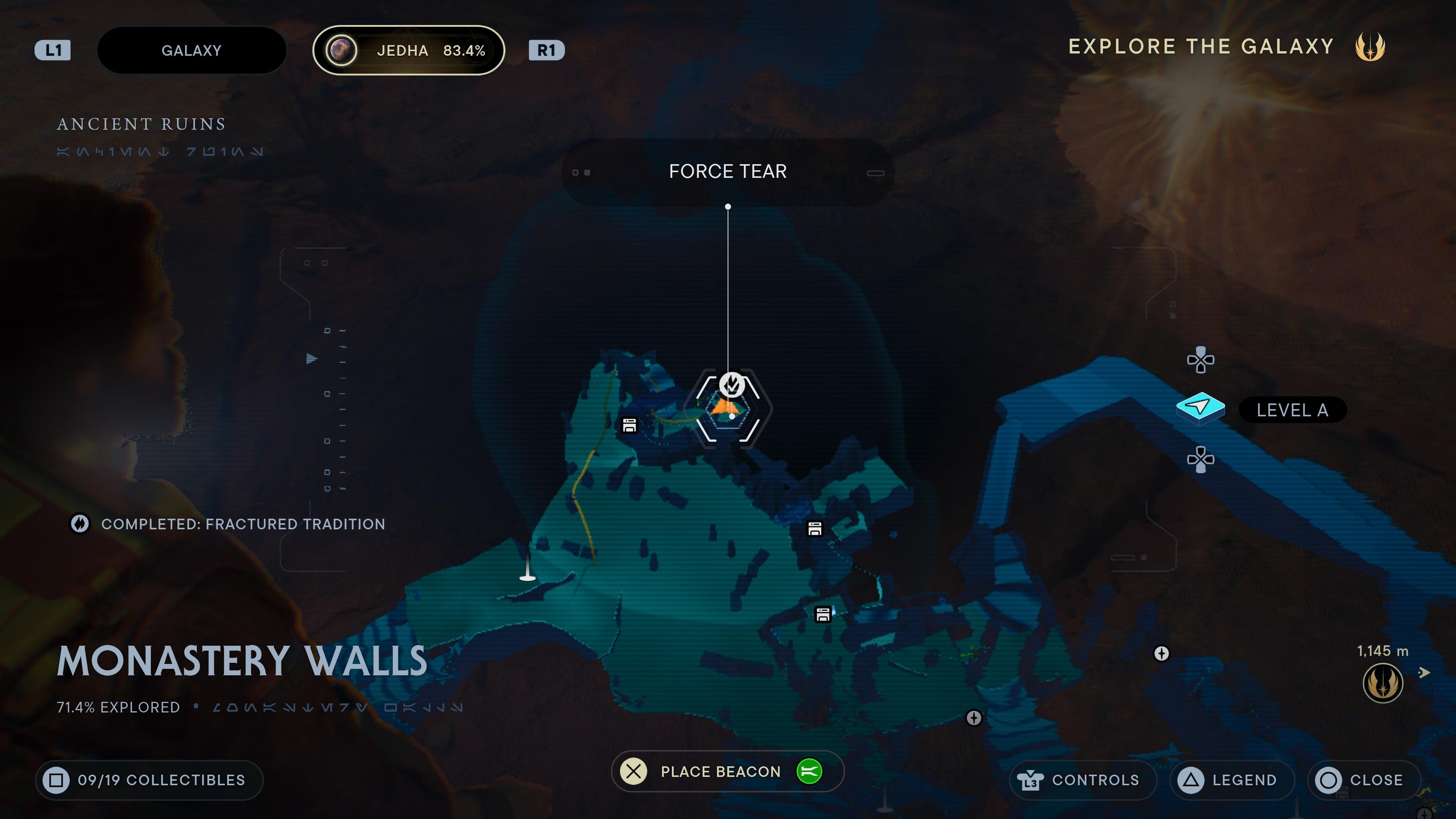 Map of the Monastery Walls in Jedi Survivor