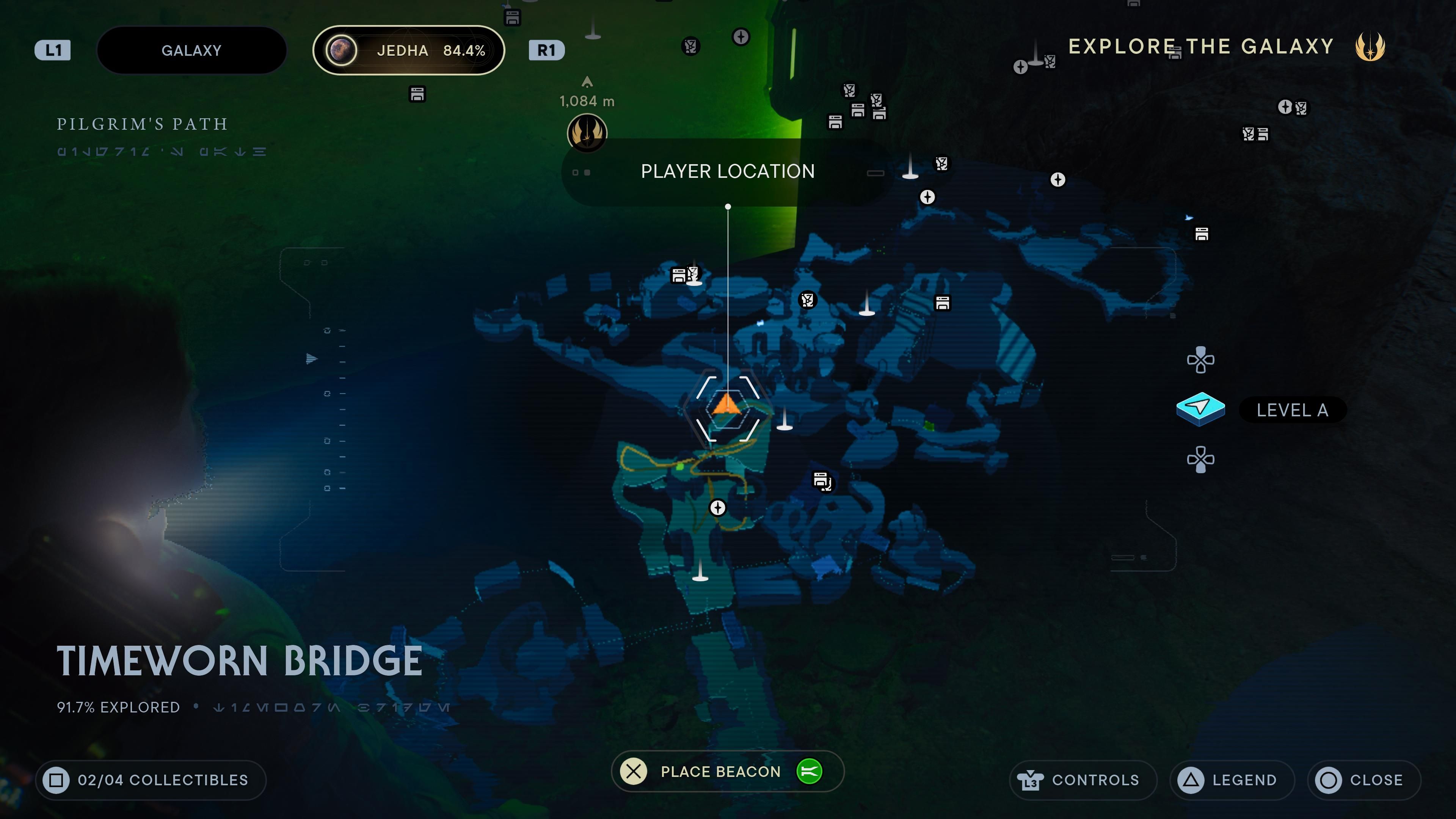 Map of the Timeworn Bridge in Jedi Survivor