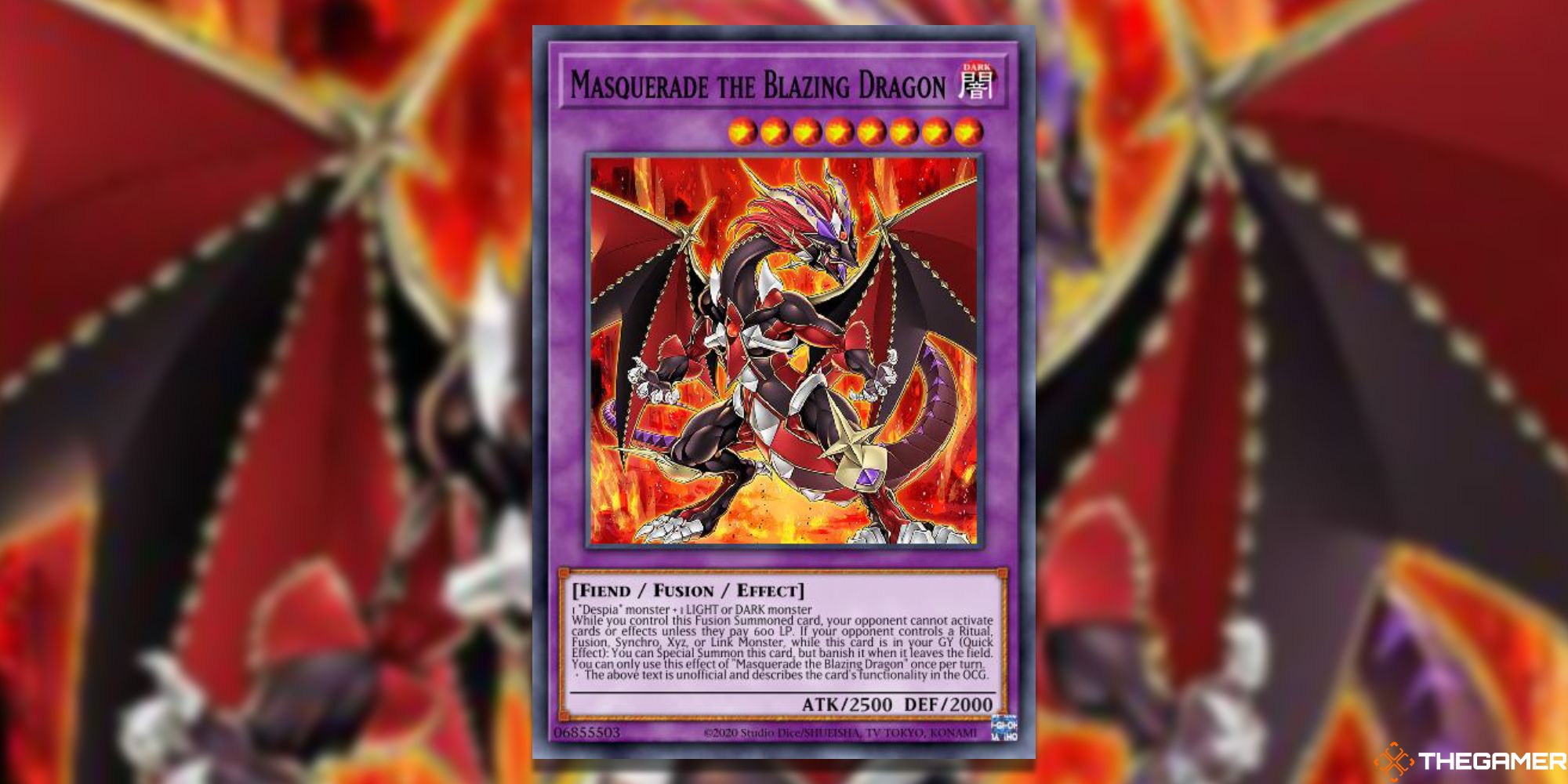 masquerade the blazing dragon full card with gaussian blur yugioh tcg