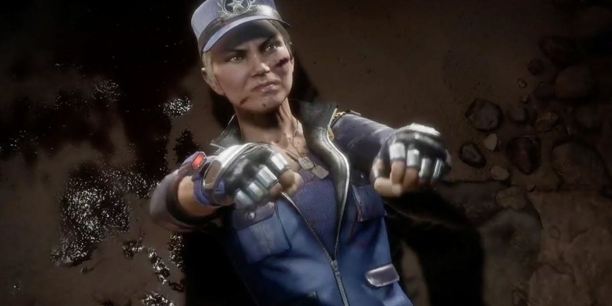 Mortal Kombat 11 Sonya in fighting stance