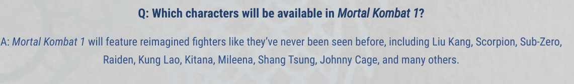 Johnny Cage being revealed for Mortal Kombat 1.