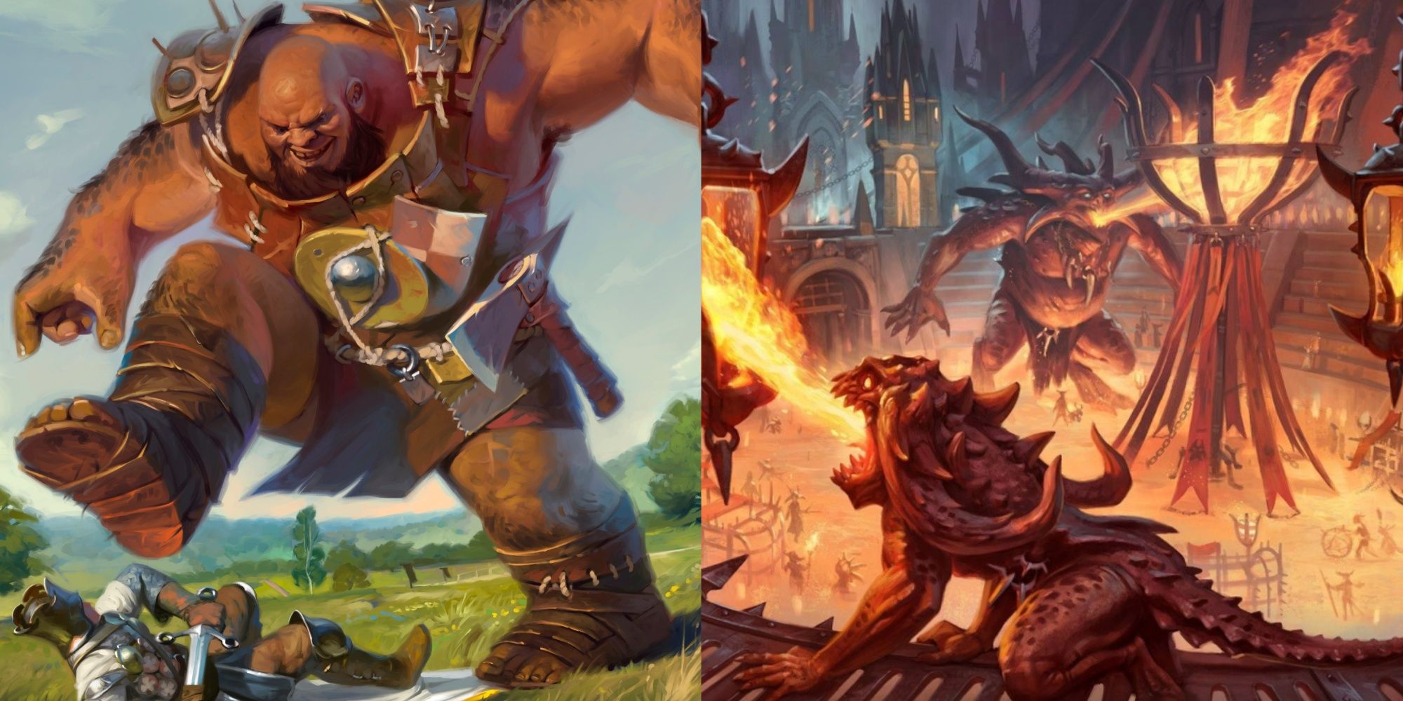 Bonecrusher Giant and Skewer The Critics card artworks
