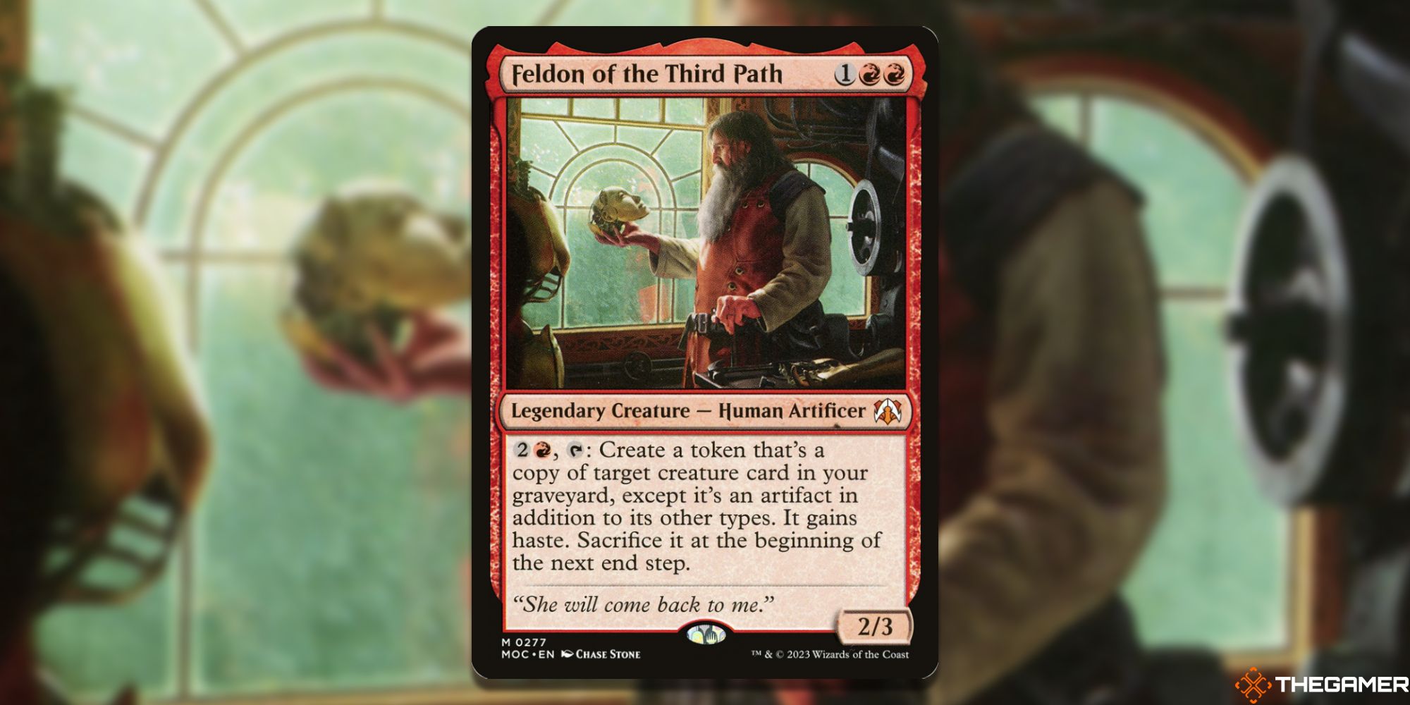 Image of the Feldon of the Third Path  card in Magic: The Gathering, with art by Chase Stone